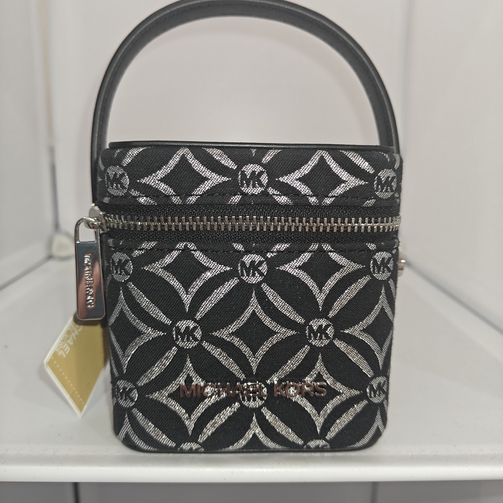 Michael Kors Black and Silver XS Sandrine Women's Bag